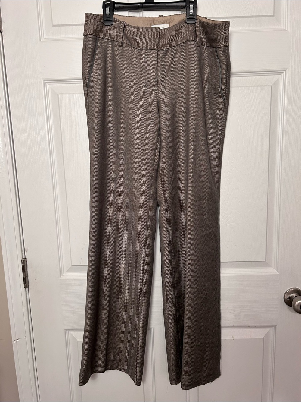 Ann Taylor LOFT Herringbone, Fully Lined Marisa Pants Size 6